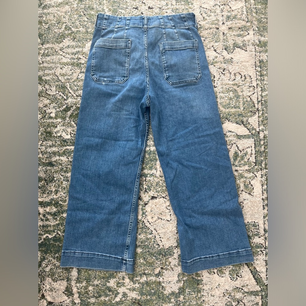 Maeve Wide Leg Flare Jeans in Medium Blue - Picture 3 of 3